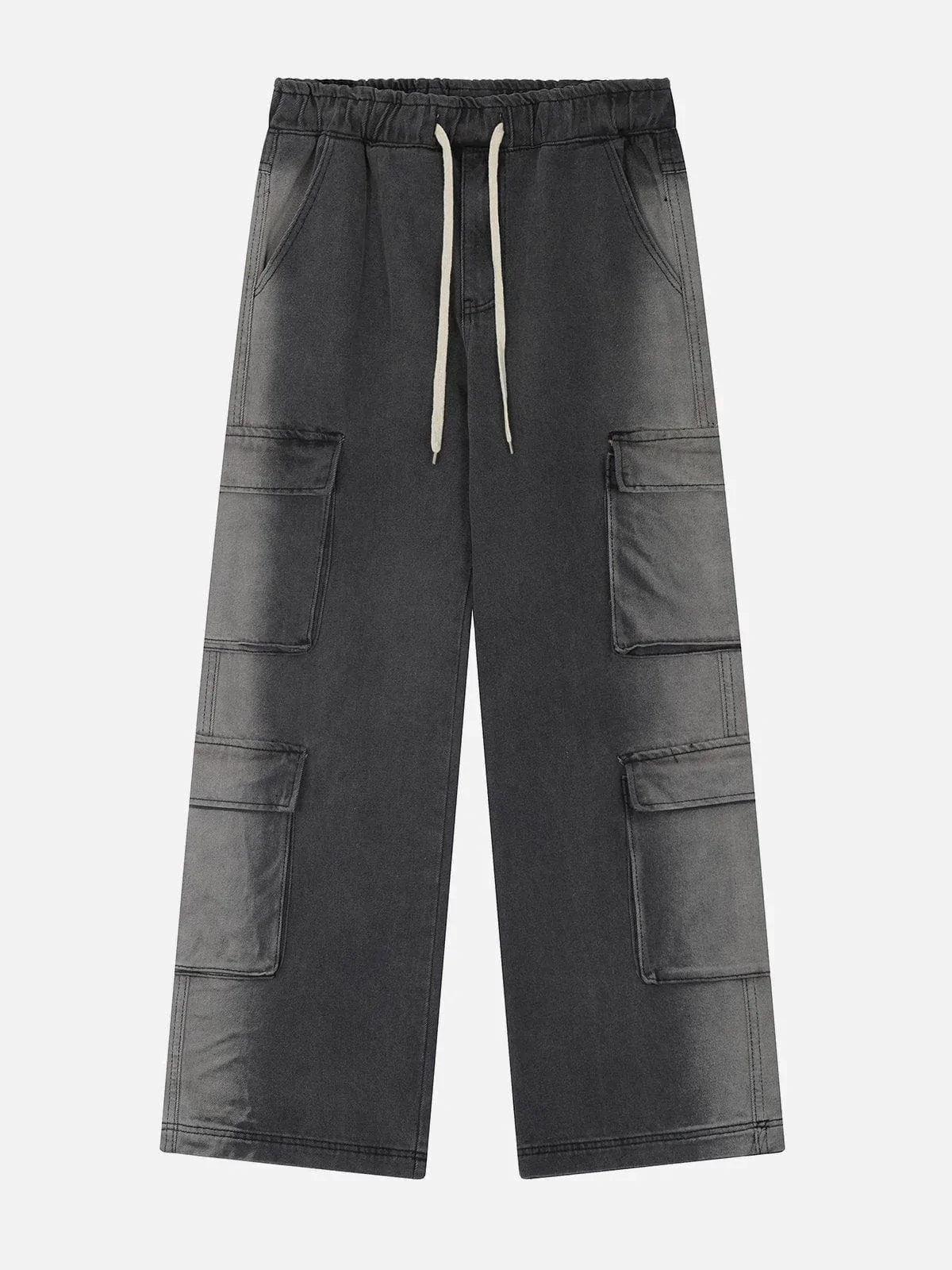 Concert Outfit Multi-Pocket Water-Washed Jeans Concert Outfit Multi-Pocket Water-Washed Jeans