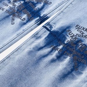 Concert Outfit Niche Design Letter Embroidered Tie-Dye Gradient Jeans