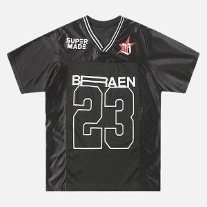 Concert Outfit NO '23' Black Jersey V-Neck T-Shirt