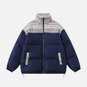 Concert Outfit Nordic Patterned Winter Coat