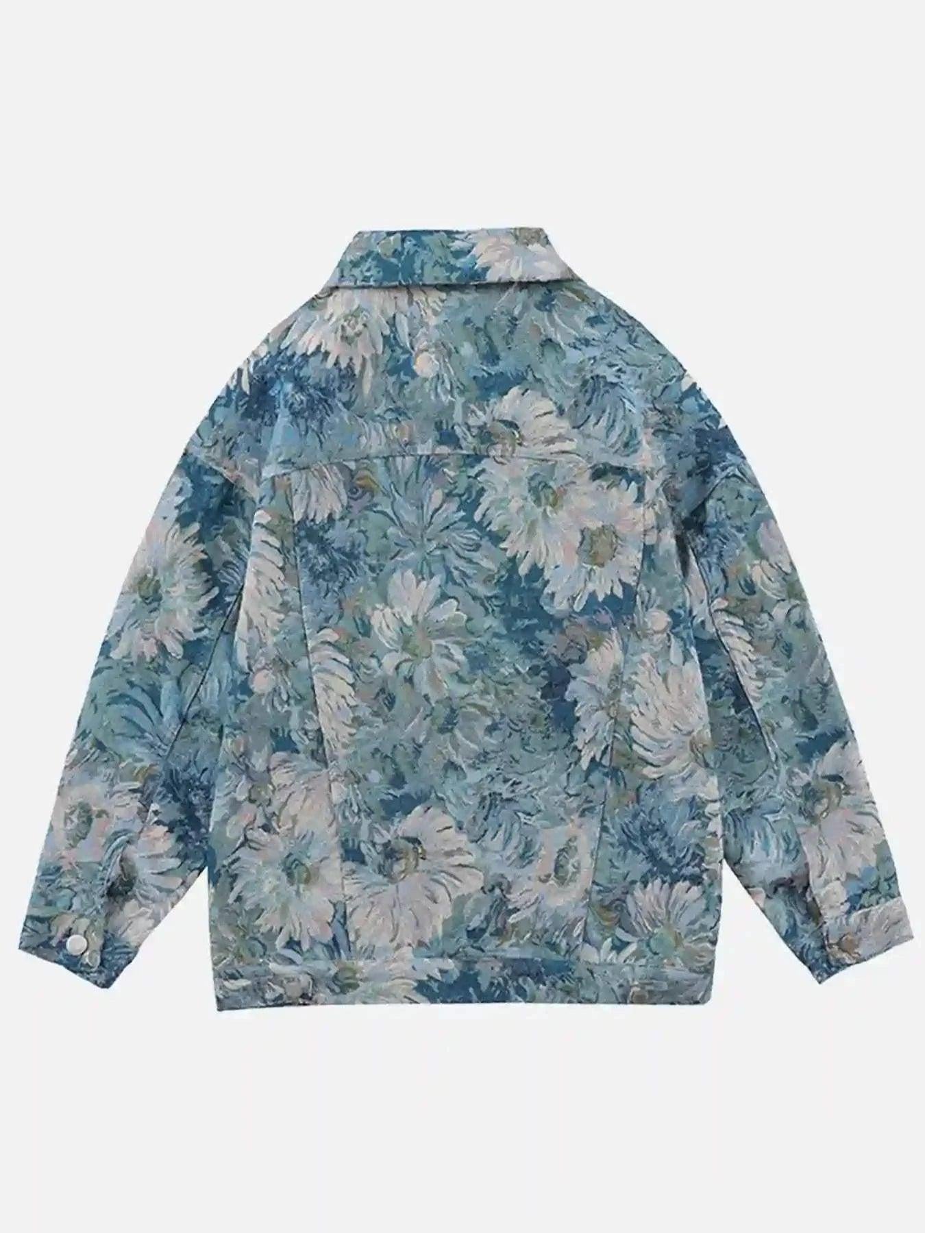 Concert Outfit Oil Painting Jacquard Flower Denim Jacket Concert Outfit Oil Painting Jacquard Flower Denim Jacket