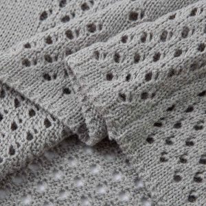 Concert Outfit Openwork Knit Short-Sleeve Sweater