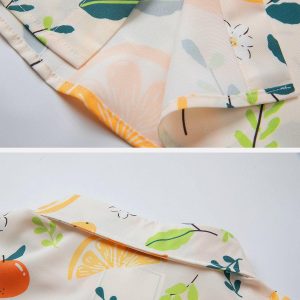 Concert Outfit Orange Print Short Sleeve Shirt