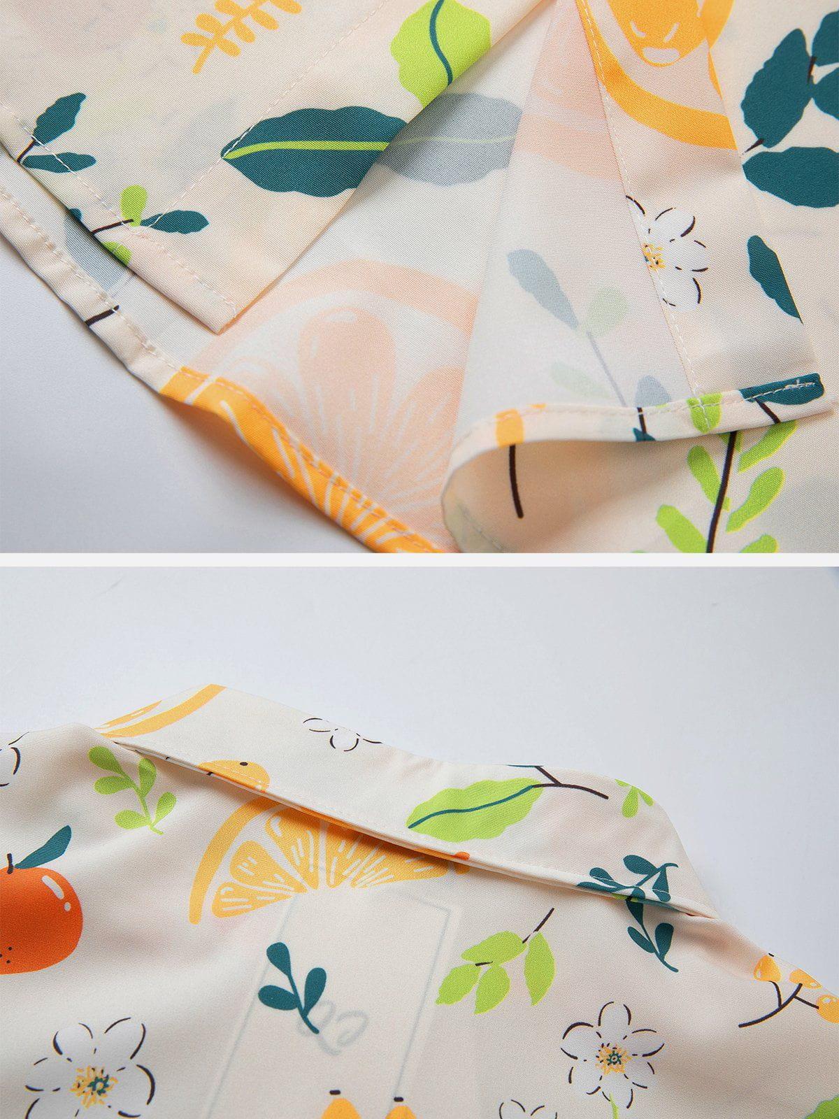 Concert Outfit Orange Print Short Sleeve Shirt Concert Outfit Orange Print Short Sleeve Shirt