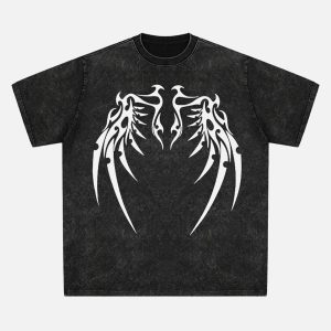 Concert Outfit Original Bone Wing Street Rap T-Shirt
