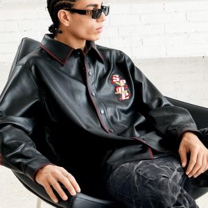 Concert Outfit Original Embroidered Leather Shirt