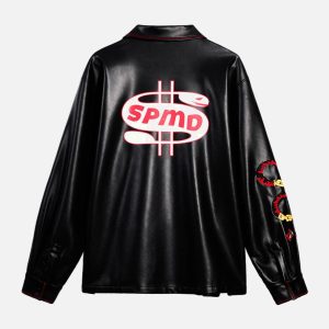 Concert Outfit Original Embroidered Leather Shirt