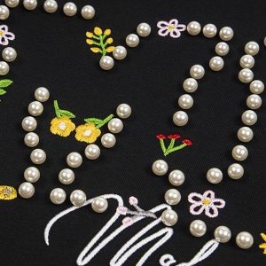 Concert Outfit Oversized Embroidered Floral Letter T-Shirt