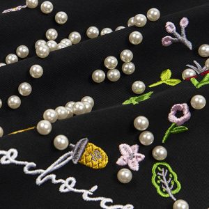 Concert Outfit Oversized Embroidered Floral Letter T-Shirt