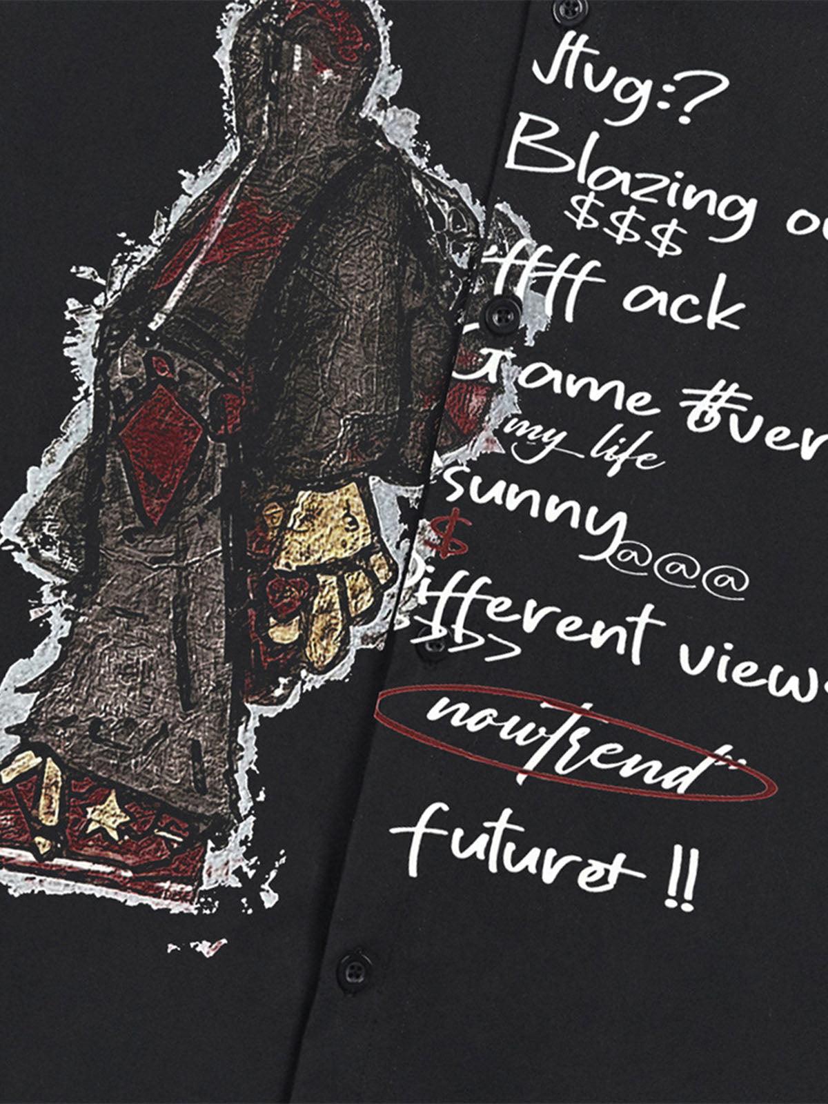 Concert Outfit Oversized Graphic Cartoon Letter Print Short-Sleeve Shirt Concert Outfit Oversized Graphic Cartoon Letter Print Short-Sleeve Shirt