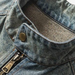 Concert Outfit Oversized Hip-Hop Embroidered Patch Denim Jacket