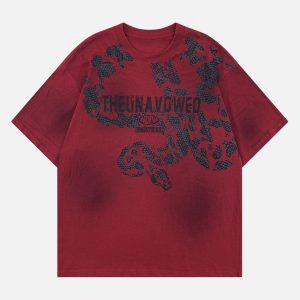 Concert Outfit Oversized Snake Graphic T-Shirt
