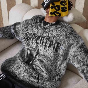 Concert Outfit Oversized Spider Sweater