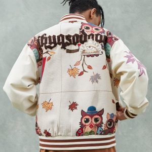 Concert Outfit Owl Patch Embroidered Baseball Jersey