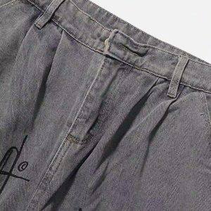 Concert Outfit Painted Washed Multi-Pocket Cargo Jeans