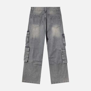 Concert Outfit Painted Washed Multi-Pocket Cargo Jeans