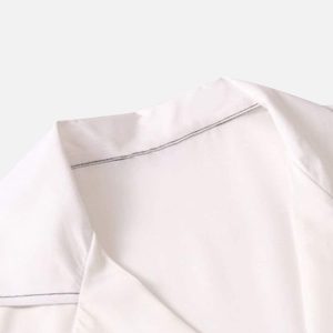 Concert Outfit Palm Digital Print Loose Lapel Short Sleeve Shirt