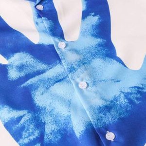 Concert Outfit Palm Digital Print Loose Lapel Short Sleeve Shirt