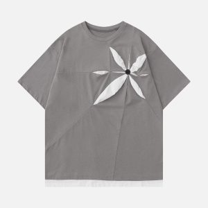 Concert Outfit Patchwork 3D Dimensional Design Tee