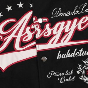 Concert Outfit Patchwork Contrast Embroidered Baseball Jacket