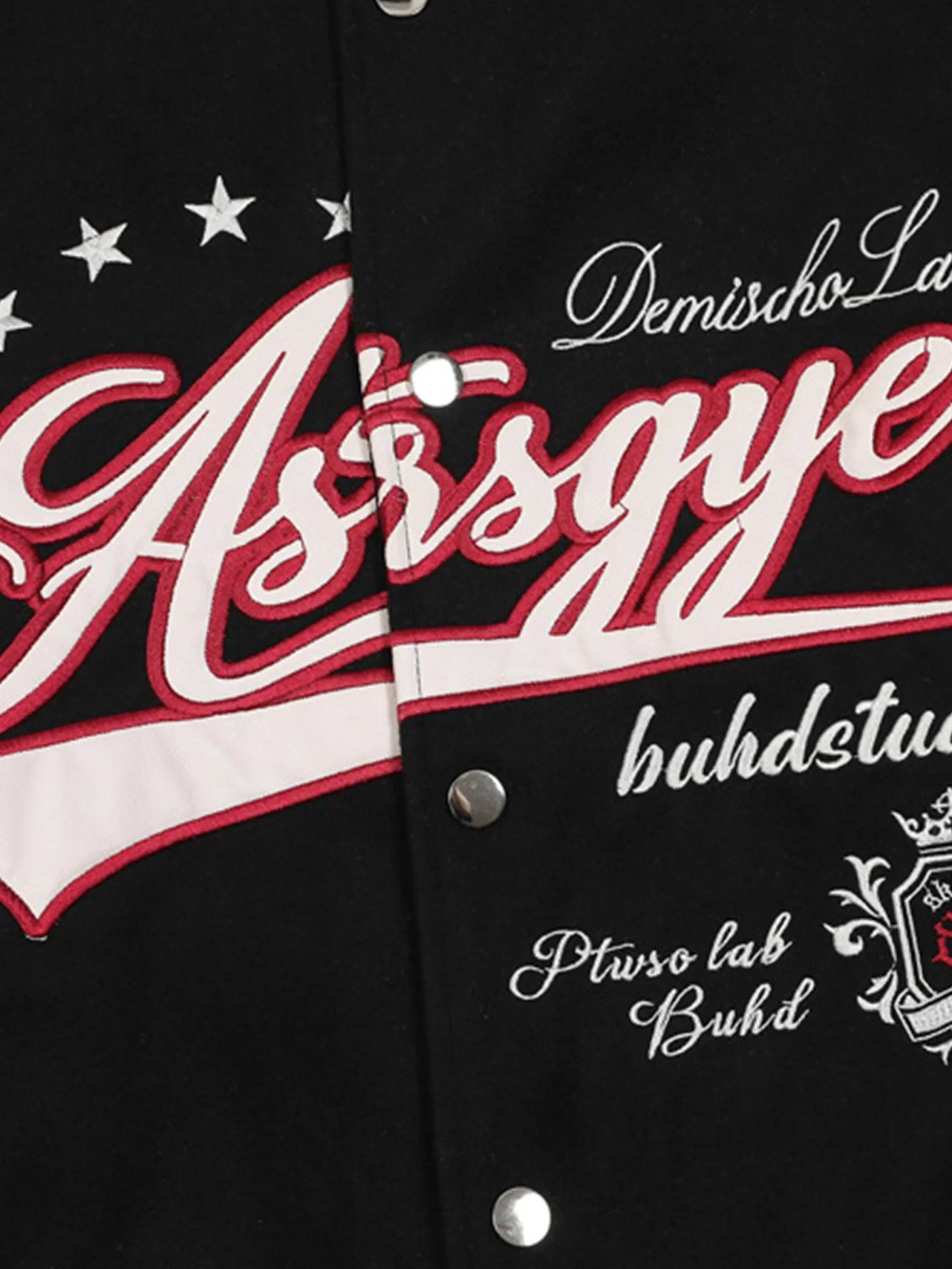 Concert Outfit Patchwork Contrast Embroidered Baseball Jacket Concert Outfit Patchwork Contrast Embroidered Baseball Jacket