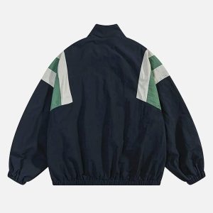 Concert Outfit Patchwork Contrasting Windbreaker Jacket