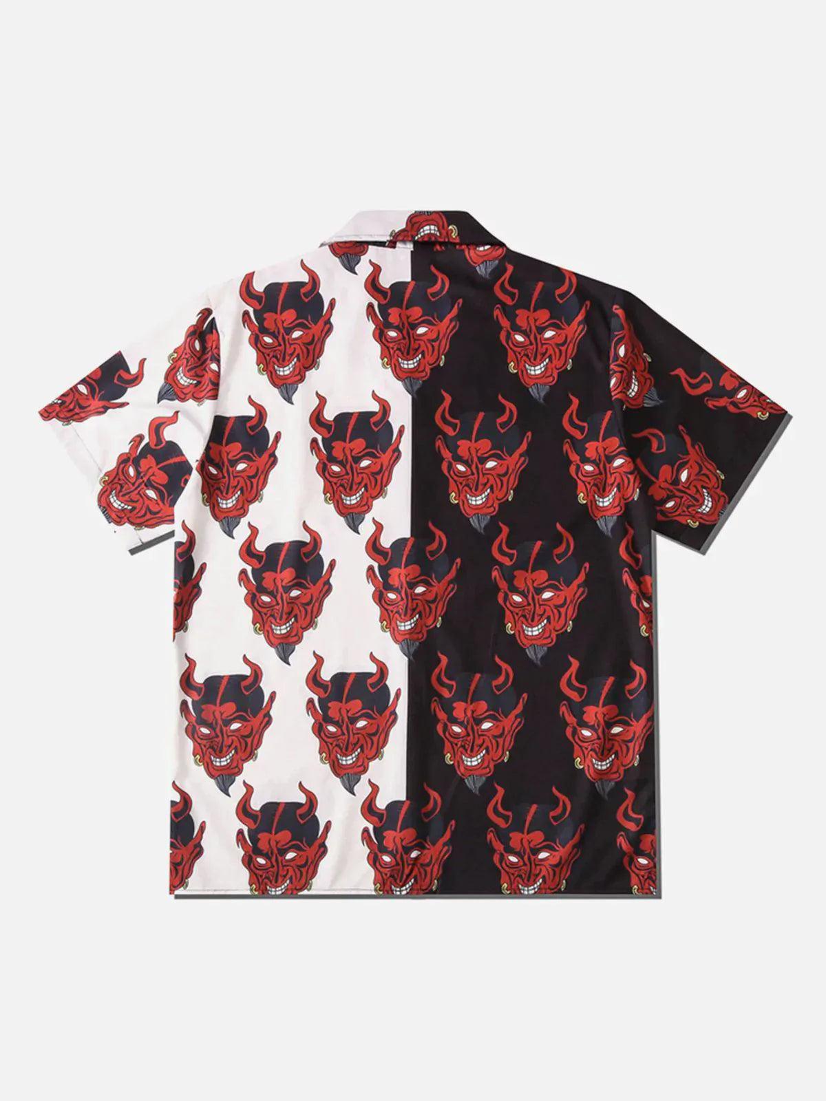 Concert Outfit Patchwork Devil Short Sleeve Shirt Concert Outfit Patchwork Devil Short Sleeve Shirt