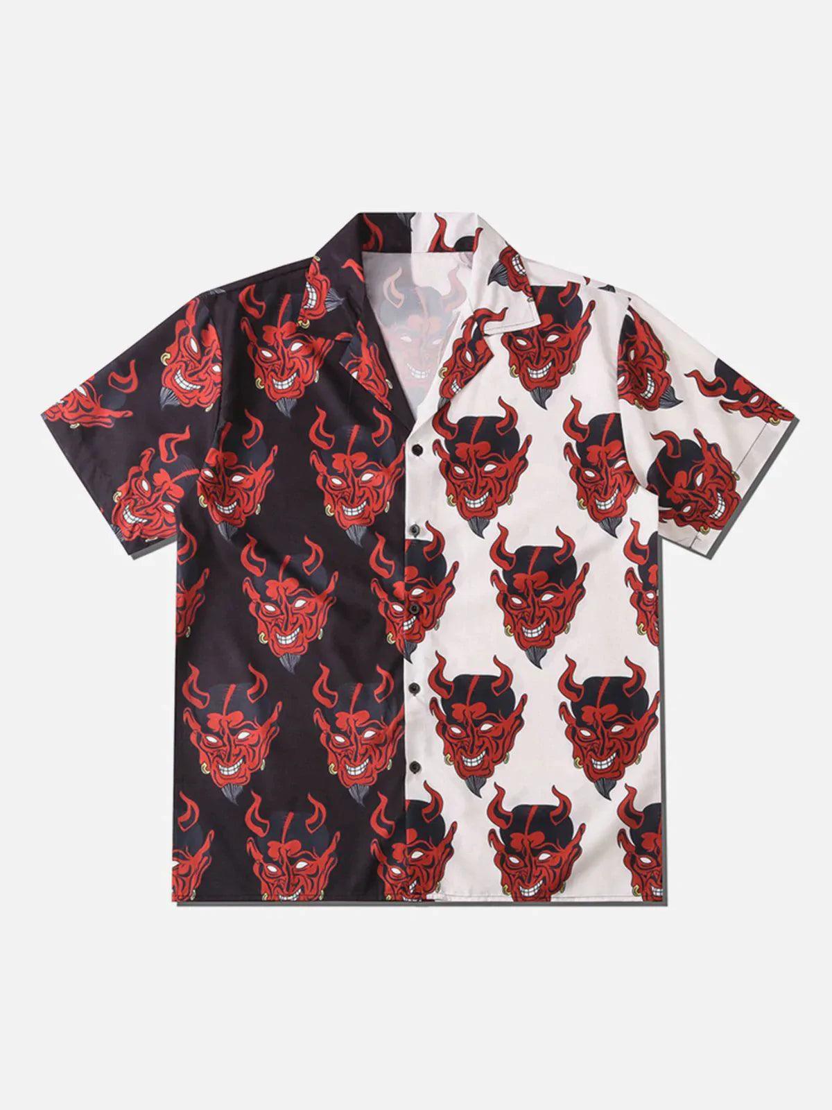 Concert Outfit Patchwork Devil Short Sleeve Shirt Concert Outfit Patchwork Devil Short Sleeve Shirt