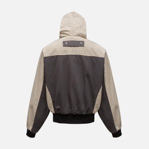 Concert Outfit Patchwork Embroidered Fur Hooded Jacket