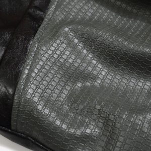 Concert Outfit Patchwork Faux Leather Jacket