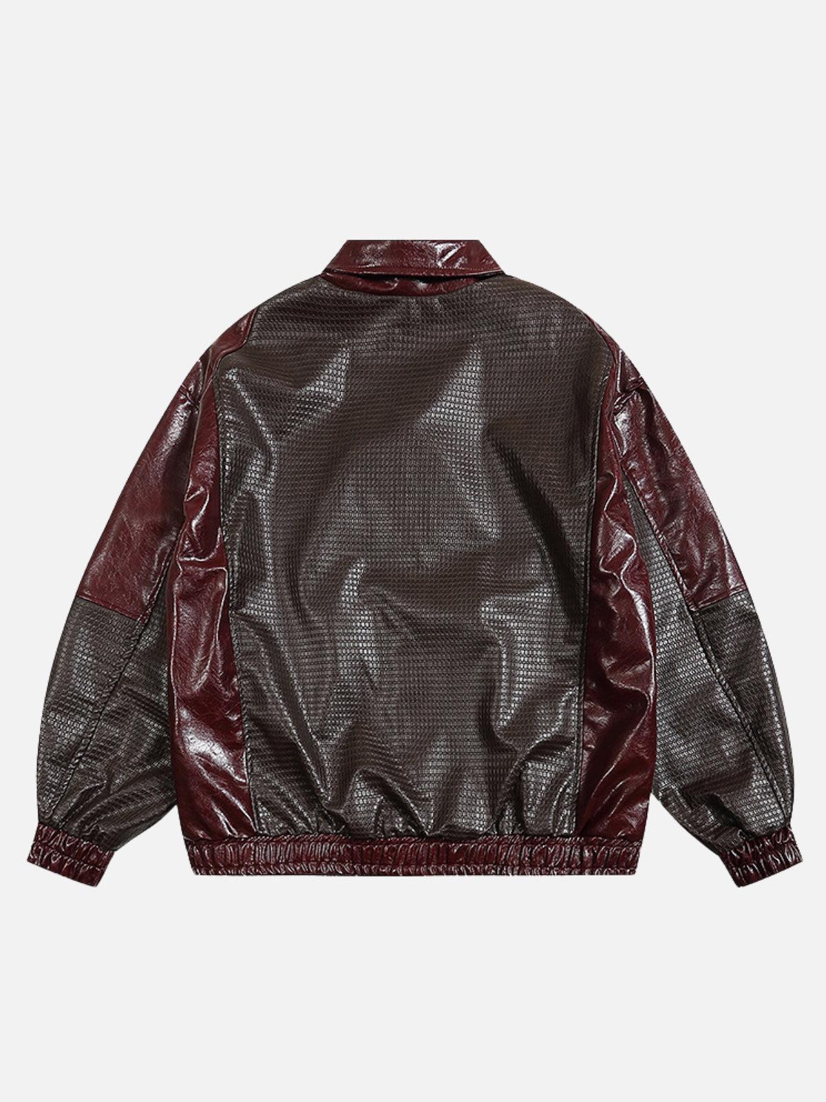 Concert Outfit Patchwork Faux Leather Jacket Concert Outfit Patchwork Faux Leather Jacket