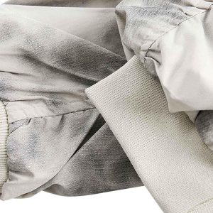 Concert Outfit Patchwork Faux Two-Piece Gradient Hooded Bomber Jacket