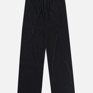 Concert Outfit Patchwork Folds Loose Jeans