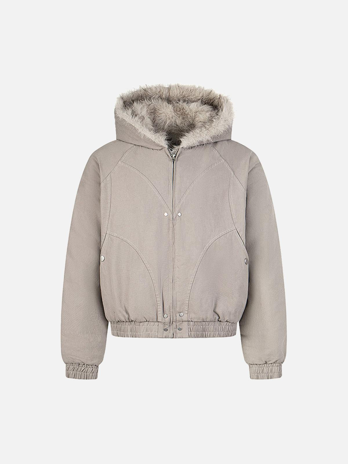 Concert Outfit Patchwork Fur Hooded Quilted Jacket Concert Outfit Patchwork Fur Hooded Quilted Jacket