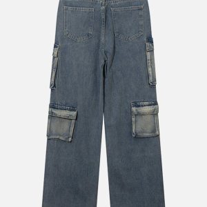 Concert Outfit Patchwork Multi-Pocket Jeans