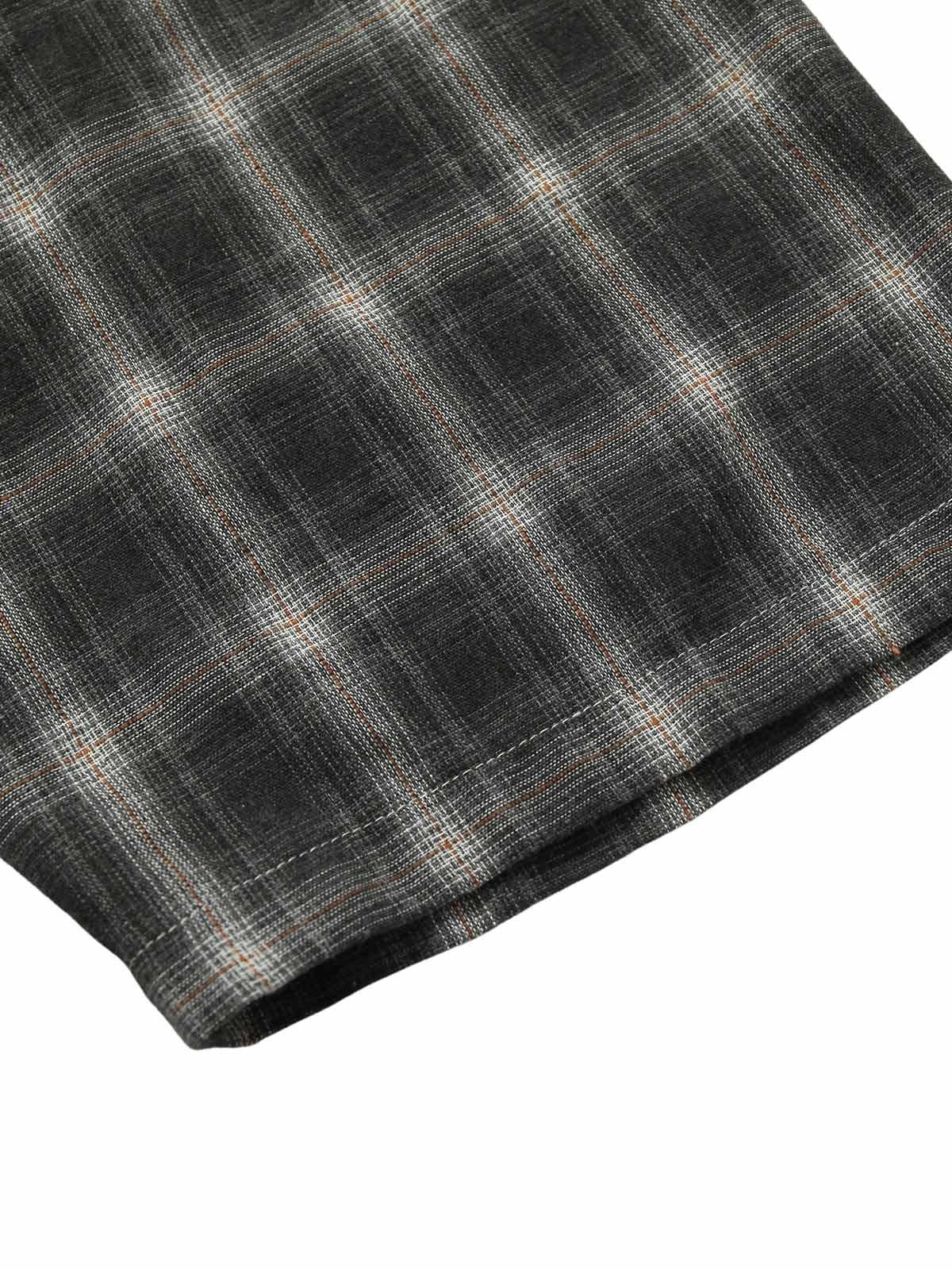 Concert Outfit Patchwork Plaid Short-Sleeve Shirt Concert Outfit Patchwork Plaid Short-Sleeve Shirt