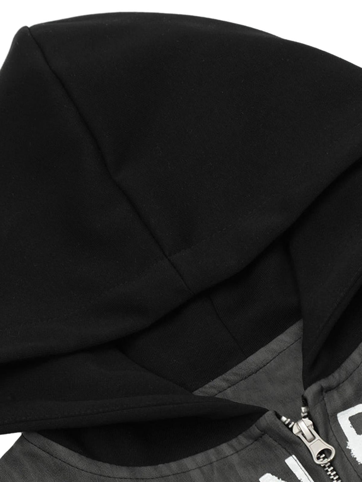 Concert Outfit Patchwork Print Zip Up Hooded Jacket Concert Outfit Patchwork Print Zip Up Hooded Jacket