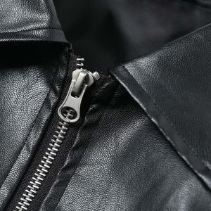 Concert Outfit Patchwork Pu Leather Motorcycle Jacket