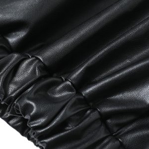 Concert Outfit Patchwork Pu Leather Motorcycle Jacket