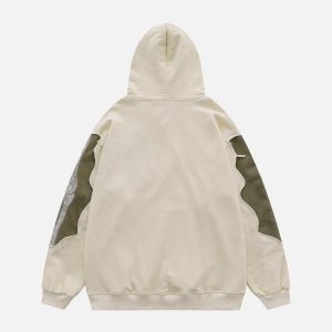 Concert Outfit Patchwork Skeleton Hoodie