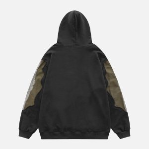 Concert Outfit Patchwork Skeleton Hoodie
