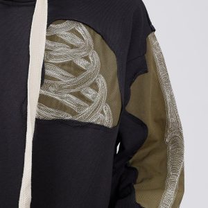 Concert Outfit Patchwork Skeleton Hoodie