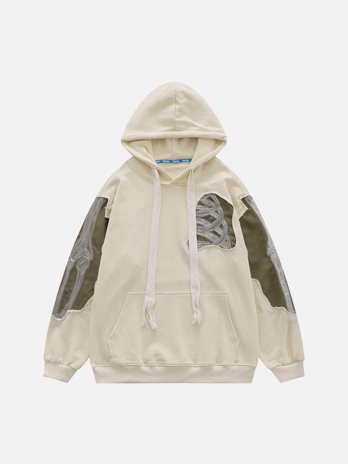 Concert Outfit Patchwork Skeleton Hoodie Concert Outfit Patchwork Skeleton Hoodie