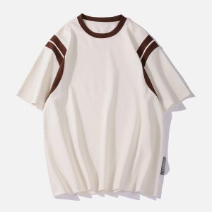 Concert Outfit Patchwork Stripe Tee