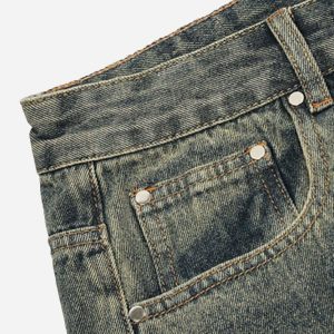 Concert Outfit Patchwork Tie Design Micro Flare Jeans