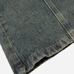 Concert Outfit Patchwork Tie Design Micro Flare Jeans