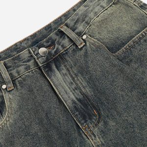 Concert Outfit Patchwork Tie Design Micro Flare Jeans