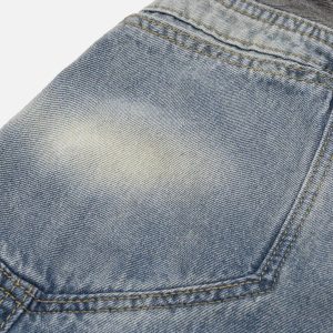 Concert Outfit Patchwork Waist Wrinkle Loose Jeans