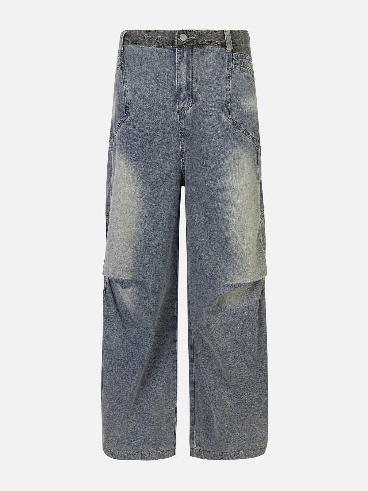 Concert Outfit Patchwork Waist Wrinkle Loose Jeans Concert Outfit Patchwork Waist Wrinkle Loose Jeans