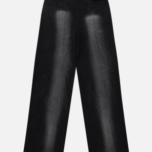 Concert Outfit Patchwork Washed Design Jeans